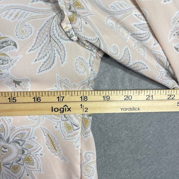 Loft Womens Floral Paisley Print Long Sleeve Semi Sheer Blouse Top Size Small - Picture 5 of 8
